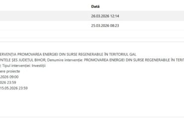 Apel de selectie pentru promovarea energiei din resurse regenerabile in teritoriul GAL