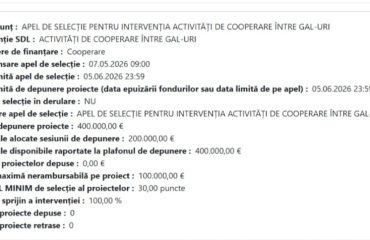 Apel selecție FEADER I.6