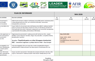 PLAN DE INFORMARE MAI 2026