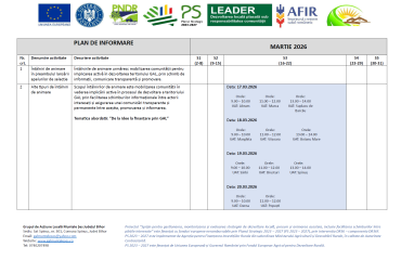 Plan de informare martie 2026